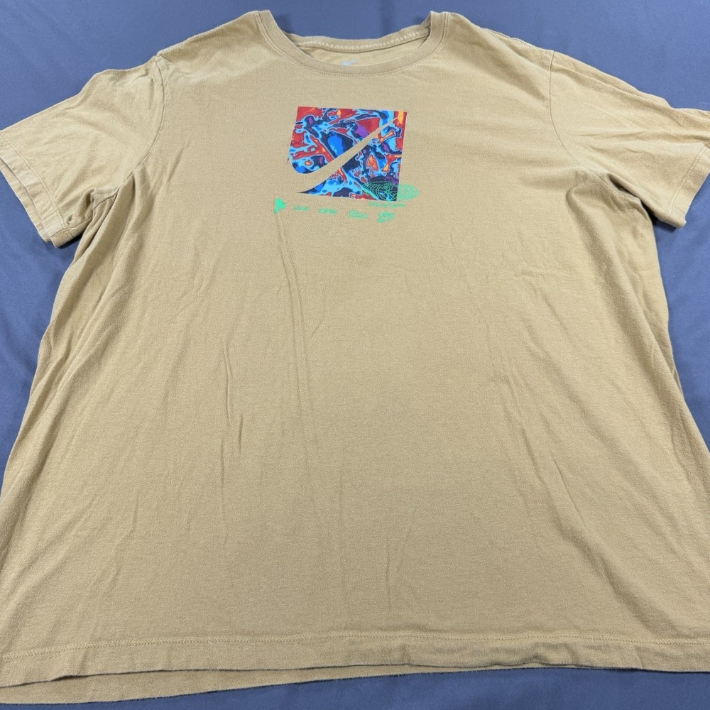 Nike The Nike Tee Graphic T Shirt Earth Tone Mens XL Worldwide Swoosh